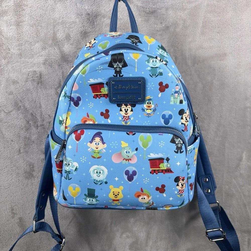 Loungefly Disney Parks Chibbi Style Mini Backpack Blue Winne The Pooh Mickey